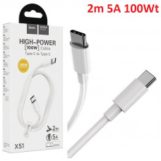 PD кабель Type-C to Type-C 100W 5A 2m (hoco)