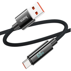Кабель USB type-C 5А 66Вт 1,2м тканевый (с дисплеем)