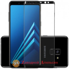 Захисне скло Samsung A8 plus A730 Glass full черн