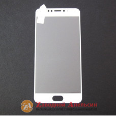 Защитное стекло Meizu MX6 полное Full Glass white