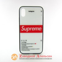 iPhone X XS чехол рисунок Glass Case Supreme