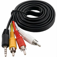 ТВ TV \ AV кабель 3,5 мм - 3 RCA 1,5м