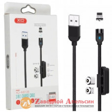 USB кабель магнітний lightning + micro + type-C XO 3в1