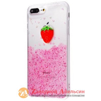 iPhone 7 8 Plus чохол блискітки Полуничка