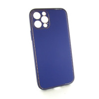 iPhone 12 pro кожанный чехол Epik purple