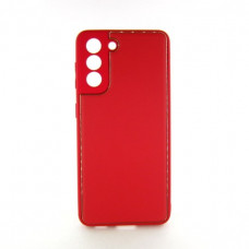 Samsung S21 G990 чохол шкіра TPU + PC захист камери червоний