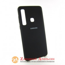 Samsung A9 2018 чохол мікрофібра Silicone cover black