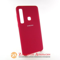 Samsung A9 2018 чехол микрофибра Silicone cover marsala