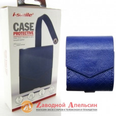 Чохол навушників TWS AirPods універсальний синій шкіра