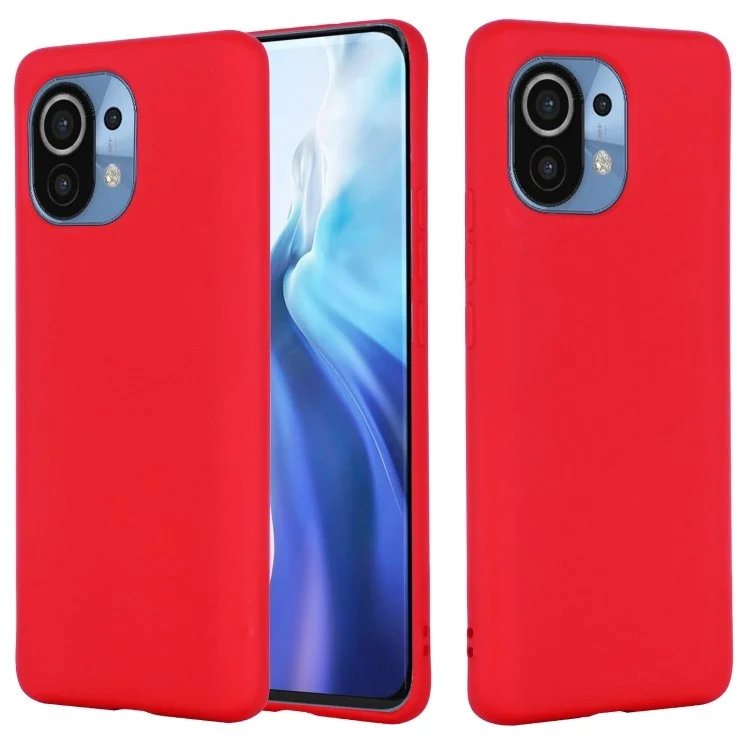 Xiaomi Mi 11 lite Чохол силіконовий Мікрофібра (червоний)