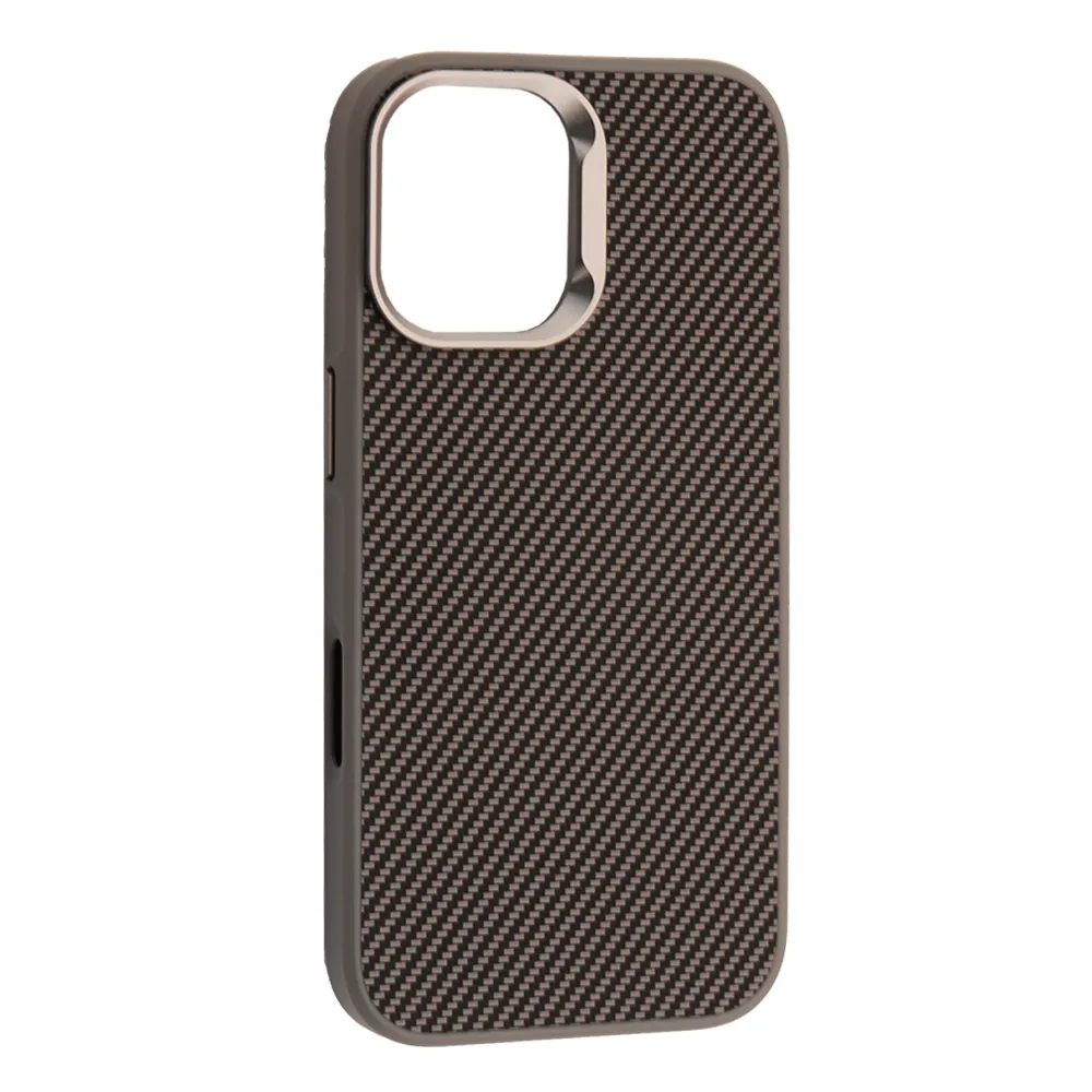 Iphone 17 Захисний чохол Kevlar style (сірий карбон)