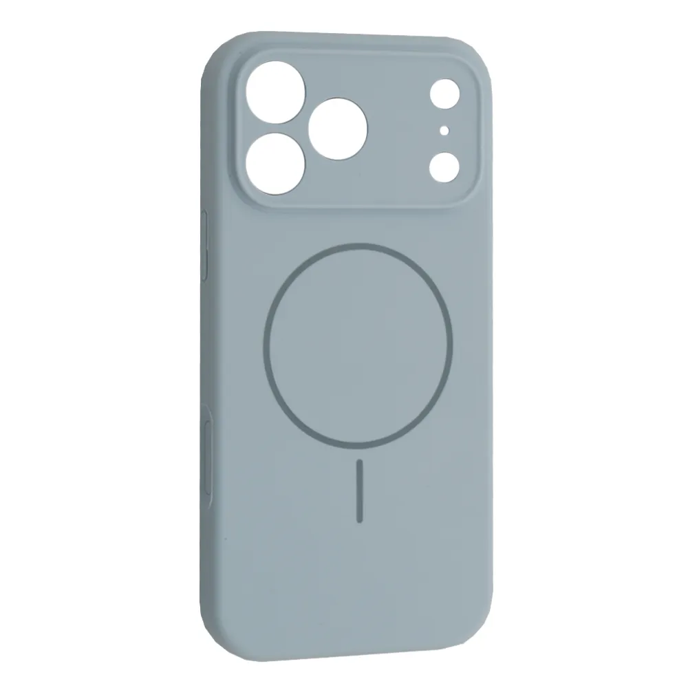 iPhone 17 Pro Max Чохол силіконовий мікрофібра Магсейф (блакитний)