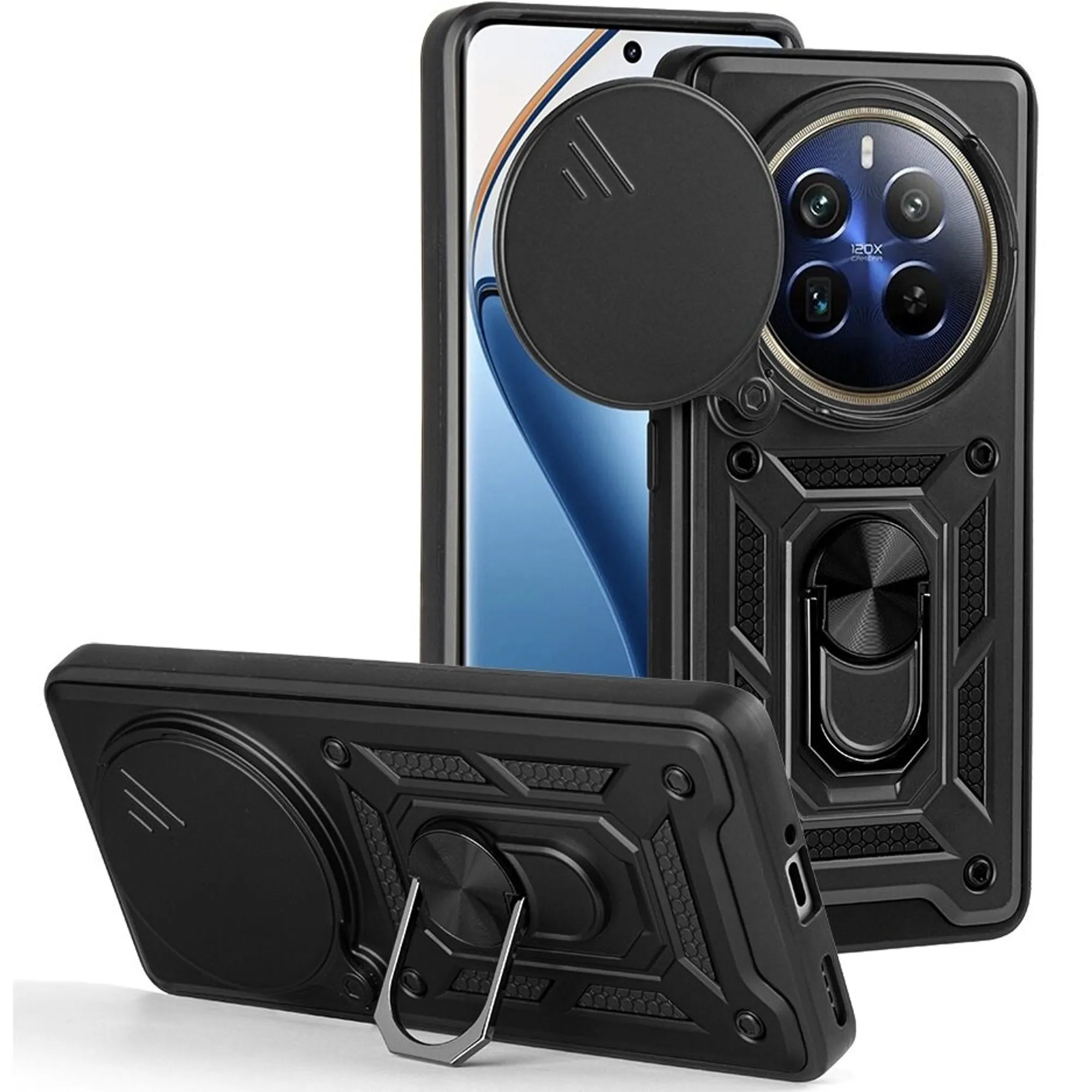 Realme 12 Протиударний чохол Шторка (чорний)