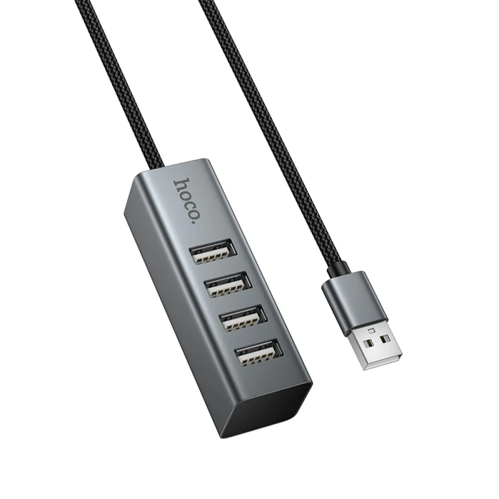 USB 2.0 Hub 4 port Розгалужувач з кабелем (hoco)
